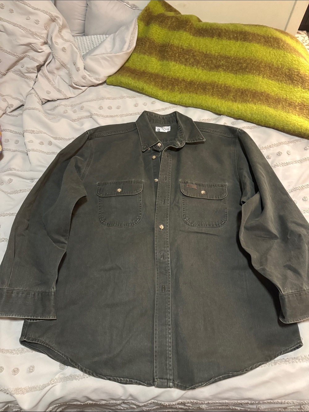 Carhartt Olive Green Work Shirt Jacket
